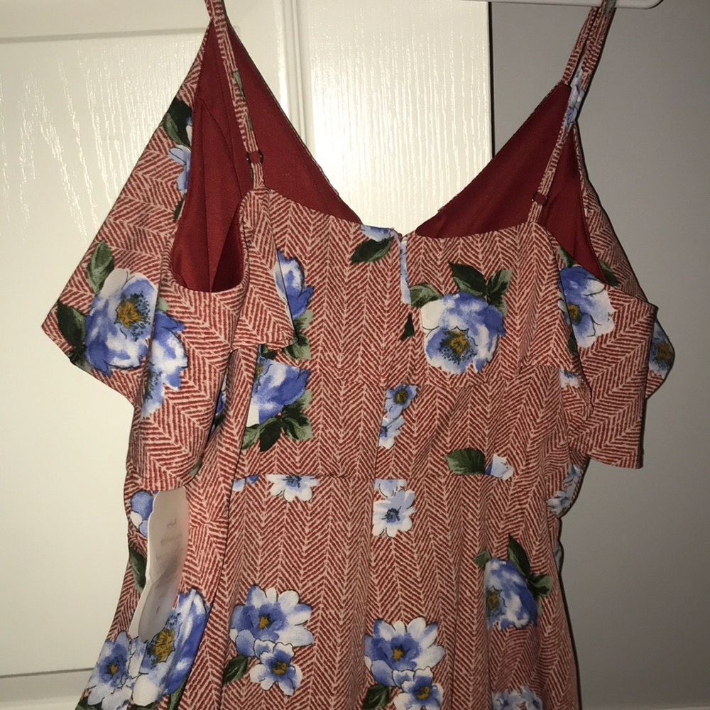 Red flower romper